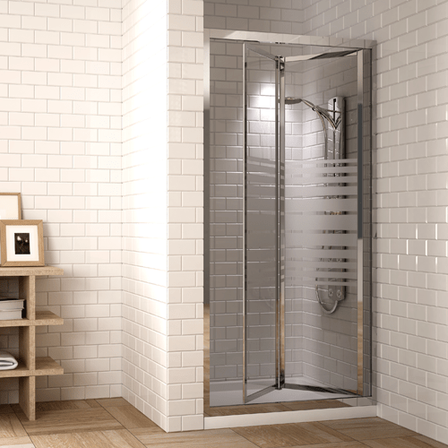 Mampara de ducha con 3 paneles plegables 130x140cm