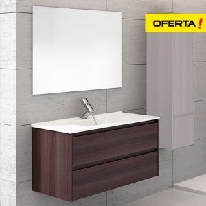 Offer bathroom cabinet with sink and mirror Ibiza 3 pieces