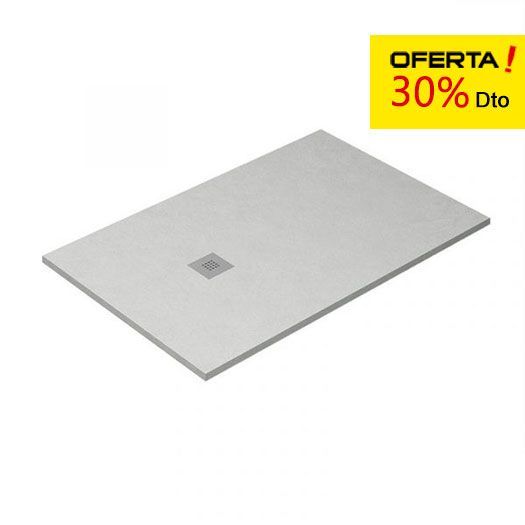 Extra flat shower tray 80 x 90 cm cement gray